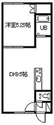 ランクル13・2 1DKの間取図画像