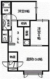 ベラーノA 2LDKの間取図画像
