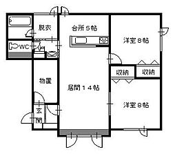 COMFORT 2LDKの間取図画像