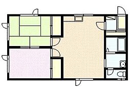 第一ときわコーポ 2LDKの間取図画像