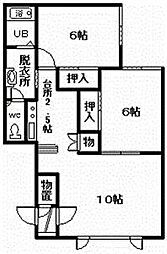 MapleD 2LDKの間取図画像
