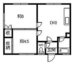 ファミリーコーポ 2DKの間取図画像
