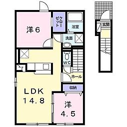 プレリュード 2LDKの間取図画像