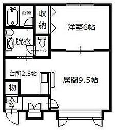 オーキッド・テラスA 1LDKの間取図画像