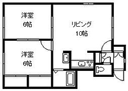 シェスティラル三条 2LDKの間取図画像