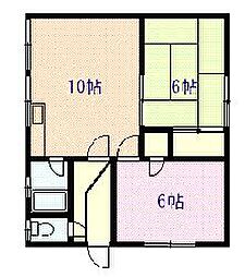 9.15マンション 2DKの間取図画像