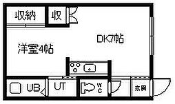 ハイツリバプール 1DKの間取図画像