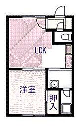 ジュネス7・3 1DKの間取図画像