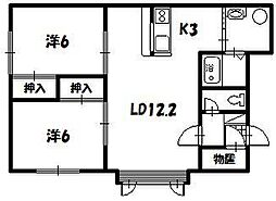 ラフィネ 2LDKの間取図画像