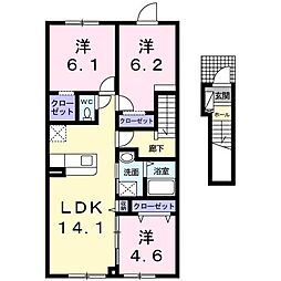 フォレックス 3LDKの間取図画像