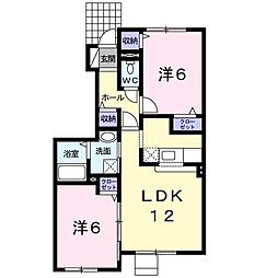 ジャルディーノ・ヴェルデ 2LDKの間取図画像