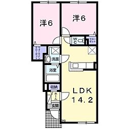 プルミエ1 2LDKの間取図画像