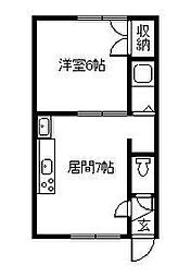 パレスサンタモニカ 1DKの間取図画像