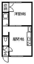 パレスサンタモニカ 1DKの間取図画像
