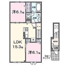 アンジェロIII 1LDKの間取図画像