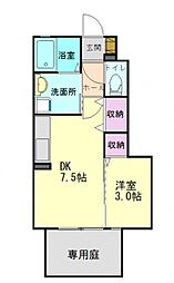 サンガーデンメル 1DKの間取図画像
