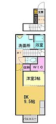サンガーデンメル 1DKの間取図画像