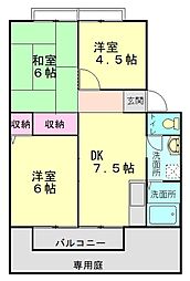 パークハイツ 3DKの間取図画像