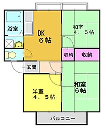 ハイツセーヌ 3DKの間取図画像