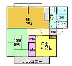 ハイツセーヌ 2DKの間取図画像