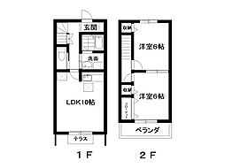 タウンステージ・M 2LDKの間取図画像