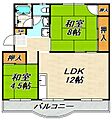 落合農住団地E棟5階5.3万円