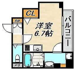 真野マンション ワンルームの間取図画像