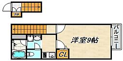 ラフィーネ神戸NorthWing 1Kの間取図画像
