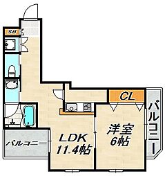 レジーナ 1LDKの間取図画像
