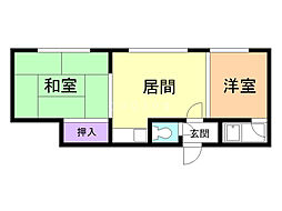 ハイツ38 1LDKの間取図画像