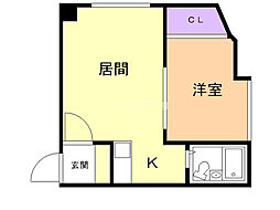 キクショウ88 1DKの間取図画像