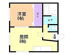 サンマンション 1LDKの間取図画像