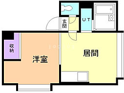 ステーション新道東 1DKの間取図画像