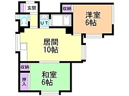 三和ビル 2LDKの間取図画像