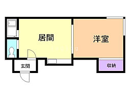 センチュリー元町 1DKの間取図画像