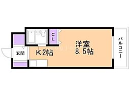 メゾン・ド・カナル 1Kの間取図画像