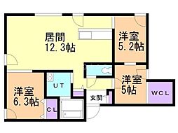 はなをり邸 3LDKの間取図画像