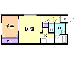 ラプレッツァグルー 1LDKの間取図画像