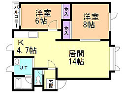 エクセル36 2LDKの間取図画像