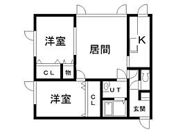 アーティスト45 2LDKの間取図画像