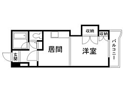 オリエントレジデンス 1DKの間取図画像