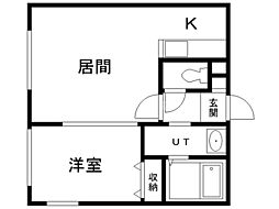 アミカル 1LDKの間取図画像