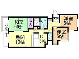 プレステージ・1 3LDKの間取図画像