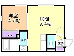 札幌市東区北二十三条東16丁目マンション 1LDKの間取図画像