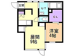 MODERN・DECO 1LDKの間取図画像