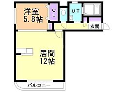 アシルN20 1LDKの間取図画像