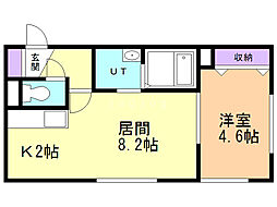 アミカル 1LDKの間取図画像