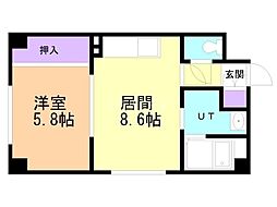 エクセレント33 1LDKの間取図画像