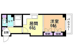 ノースタウン17 1DKの間取図画像