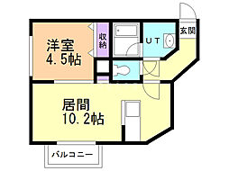 オルセー環状通東 1LDKの間取図画像